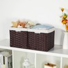 Bidtakay Wicker Storage Baskets with Liners 11x11 Storage Cube Bins