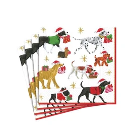Entertaining with Caspari Weihnachtsservietten, Weiß