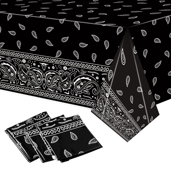 K1tpde 3PCS Bandana Party Tablecloths, Cholo Gangsta Theme Table Covers,Bandana