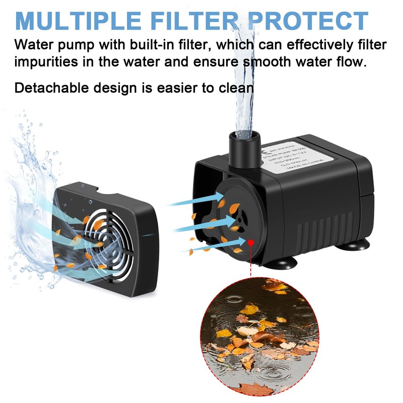 Solar Fountain Pump 12W Solar Water Fountain with 3 Spray
