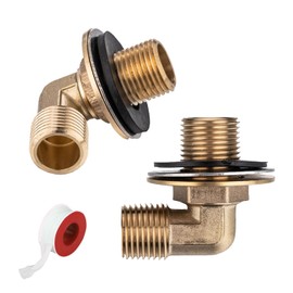 Wall Mount Faucet Installation Kit 1/2" NPT Solid Brass Commercial Faucet Parts 90 Degree Faucets Adapter Backsplash Mount Set for Stainless Steel Commercial Kitchen Prep & Utility Sink (2 Pcs)
