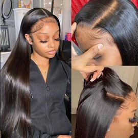 13x4 Straight Lace Front Wigs Human Hair Straight HD Lace Front Wigs Human Hair Pre Plucked Straight Wigs Human Hair 13x4 Straight Lace Frontal Wigs 200 Density Glueless Wigs Human Hair For Women