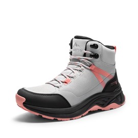 NORTIV 8 Women's Hiking Boots Waterproof Lightweight Outdoor Trekking Comfortable Non-Slip Backpacking Camping Ankle Boot Hollow,Size 10.5,Grey Pink,NWUMHB2501