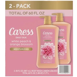 Caress Daily Silk Hydrating Body Wash, Peach & Orange Blossom, 30 Fl Oz (2 Pk)