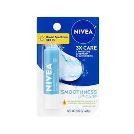 NIVEA Smoothness Broad Spectrum SPF 15 Sunscreen Lip Care, 0.17 Oz (2 Pack)