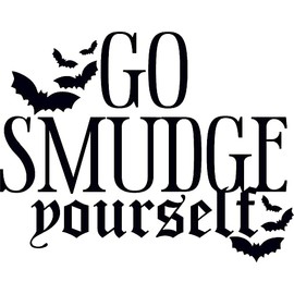 GO Smudge Yourself Bats Vinyl Sticker Decals (Pack of 2) for Car Bumper Window Laptop Tablet Phone (4 inch x 3.1 inch,Black)