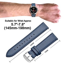 ANNEFIT Correa de reloj de 17 mm, 18 mm, 19 mm, 20 mm, 21 mm, 22 mm, correa de reloj clásica de piel de cera de aceite de liberación rápida para hombr