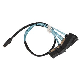 Mini SAS to 4 SATA Cable 7Pin 12Gbps Tinplated Copper Gold Plated Contactor SFF 8087 to 4SATA Cable for Desktop Chassis 1 Meter / 3.3ft