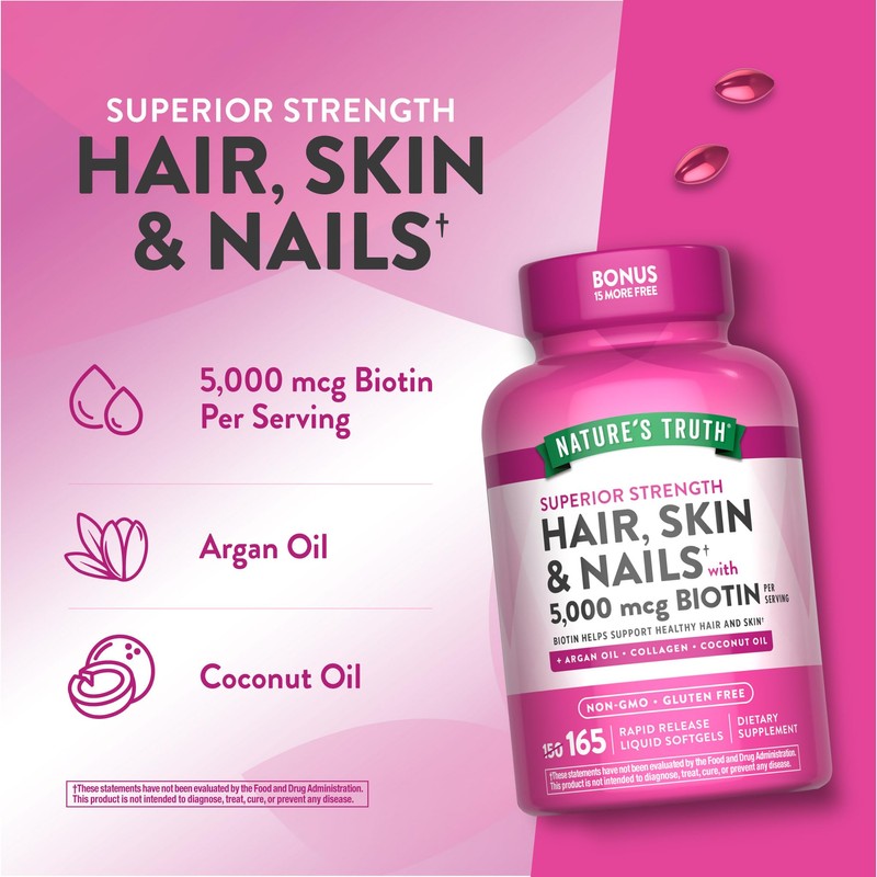 Nature's Truth Hair, Skin & Nails Vitamin | 5000 mcg