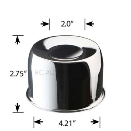 RC Auto 4x 4.25" Black Short Steel Push Through Center Caps for Wheels Trailer Rims