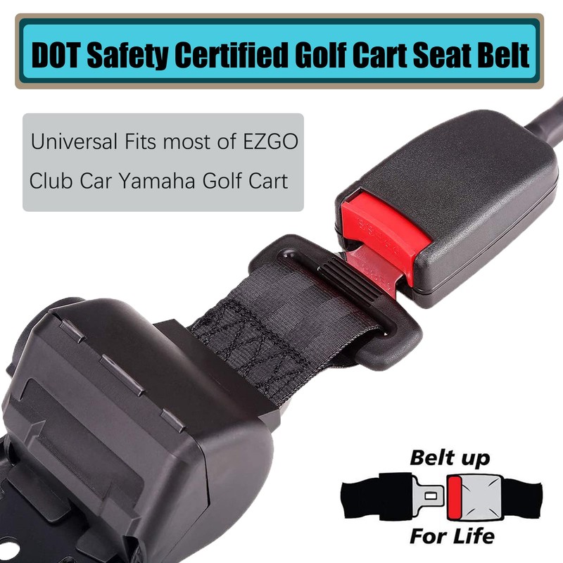 10L0L Golf Cart Seat Belts Set of 2 Retractable 42"