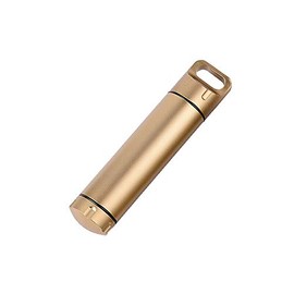 Survival Capsule Waterproof Sealing Bottle Aluminum EDC Container Tank Survival Emergency Tool for Hunting Camping Mountaineering (Gold, 2 Pack)