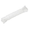 sourcing map Polypropylene Rope Braid Cord 30M/98.5ft 8mm Dia White