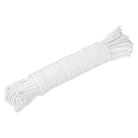 sourcing map Polypropylene Rope Braid Cord 30M/98.5ft 8mm Dia White for Indoor Outdoor Camping Clothes Line