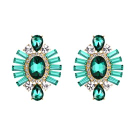 EVER FAITH Flower Stud Earrings for Women Girls Multicoloured Rhinestone Crystal Vintage Drop Earrings, Crystal