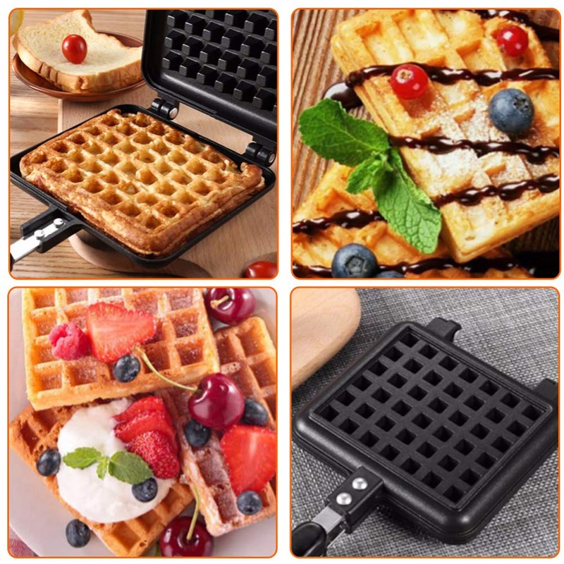 Belgian Cast Aluminium Non-Stick Waffle Iron for Gas Cooker Waffle
