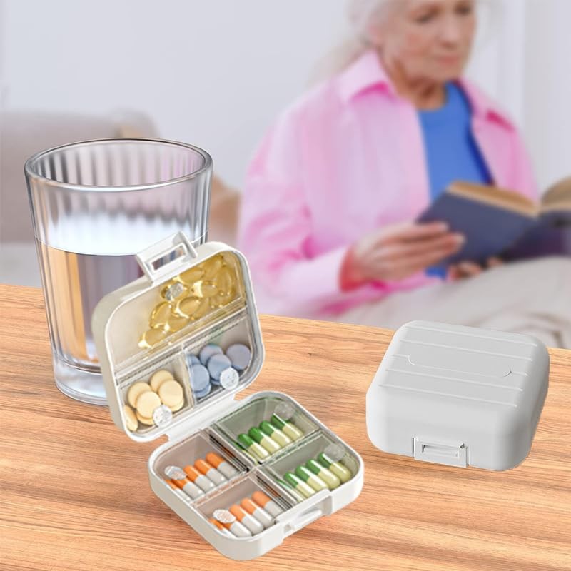 Travel Pill Case Container Medication Daily Organizer with Labels,Travel Box