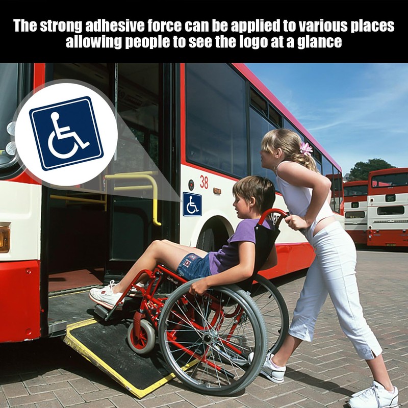 2 Pieces Disabled Wheelchair User Stickers, Disabled Car Stickers, Barrier-Free