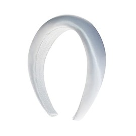 ZORIA WHITE Wide Satin Padded Headband