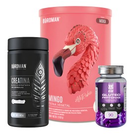 Birdman Fitmingo 510g + Glúteo Peptonas + Creatina 125 Cáps