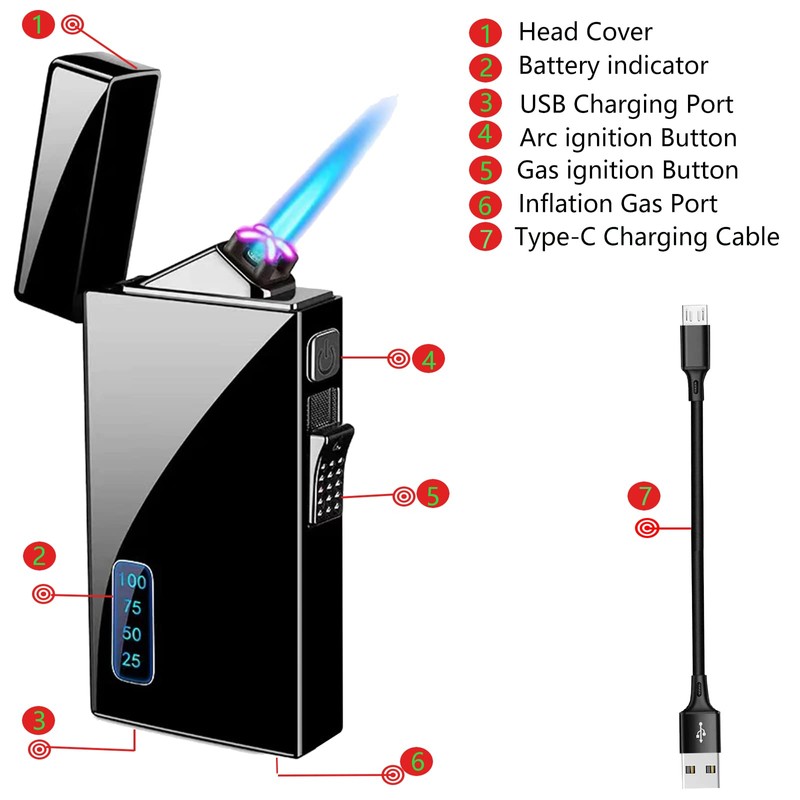 Arc Lighter and Butane Torch - 2 in 1 Refillable