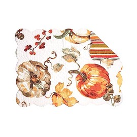 C&F Home, Set of 4 PCS Placemats,Watercolor Pumpkin Placemat, Mutiple