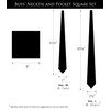 ZENXUS Boy's Solid Black Tie with Pocket Square Set, Small
