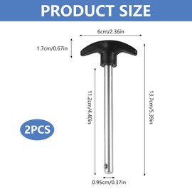 Gym Pin Weight Stack Pin, Heavy Duty T-Shaped Drop Set Replacement Pin Tensile 3/8 Inch Diameter 4.4 Inch, Weight Plate Selector Stack Loading Pins for Home Gym Replacement Parts Accessories
