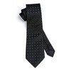 HISDERN Men's Ties Black Plaid Dots Ties and Pocket Squares