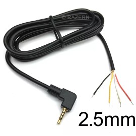 Philmore NEW 6 ft 2.5mm 4-Pole Sub-Mini Male Plug to Bare Wire TRRS Audio Video Mic Cable