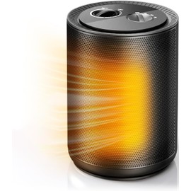 Electactic Small Space Heater for Indoor Use, Portable Electric Heater with Remote, Thermostat, Child Lock and Overheat Protection ETL, 3 Heating Modes Electric Fan for Office/Bedroom,1500W(Black)