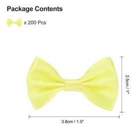 uxcell 200pcs Mini Tie Bows 1.5 Inch Small Tiny Bowknot, Light Yellow Ribbon Bows for DIY Crafts, Sewing Appliques, Gifts Ornament, Scrapbooking, Belts, Hair Clips Decoration