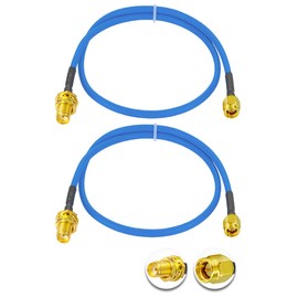 Vecys 2 x SMA Male to SMA Female RF Coaxial Cable 50 Ohm 20 Inches / 50 cm RG402 SMA RF Coaxial Pigtail Cable