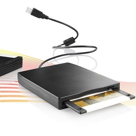 Xystec Floppy Drive: External USB Floppy Drive, Slimline, PC (also Windows 11) & Mac (USB Floppy Drive, External, Floppy)