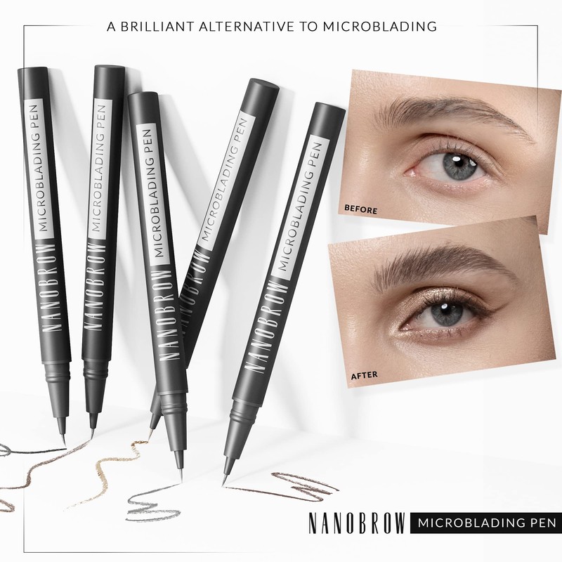 Nanobrow Microblading Eyebrow Makeup Marker Brown - Eyebrow Effect, Enhanced,