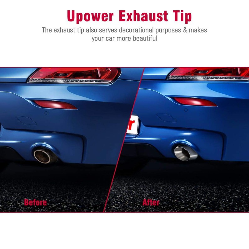 Upower Pack of 2 Exhaust Tip 2.5 inch Inlet 4