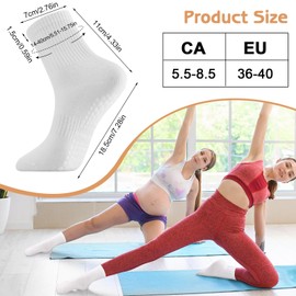 Guiqulai 4 Pairs Pilates Socks Grip Socks Yoga Socks for Women Non Slip Socks Pilates Grip Socks Women Crew Socks Grip Socks Pilates Socks for Women Girls Yoga Ballet Dance Sports