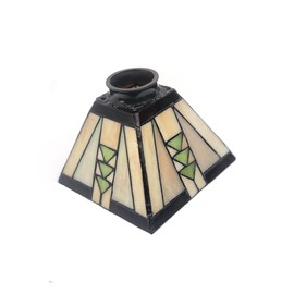 HUIMEIJU Tiffany Square Wall or Pendant Lamp - Geometric Stained Glass Replacement Lampshade