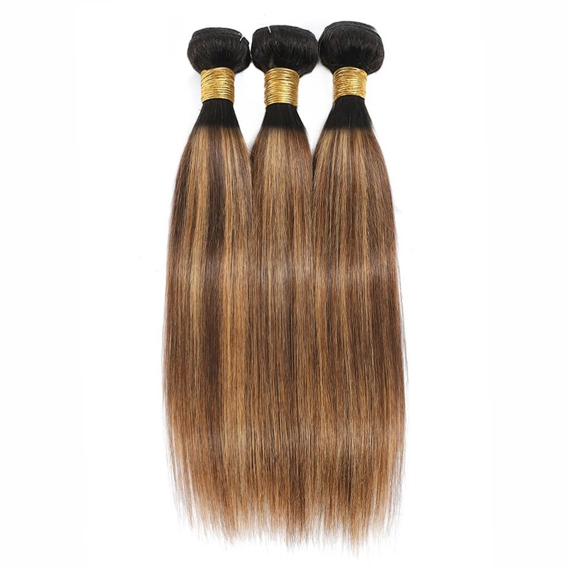 Highlight Straight Bundles Human Hair P4/27 Brown and Blonde Bundles