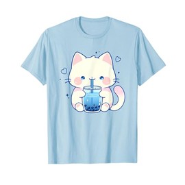 Kawaii Cat Boba Japanese cute aesthetic Anime Girls Teens T-Shirt