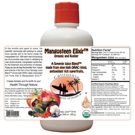Mangosteen Elixir - Organic Mangosteen Juice Blend from CAOH® (3 - 32 oz Bottles)