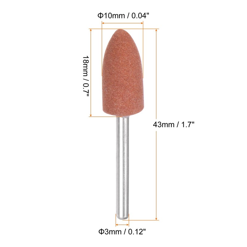 sourcing map 6pcs Rotary Grinding Stones 1/8" Pointed Head Abrasive