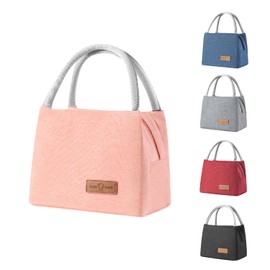 WUBAY Lunch Bags,Insulated Lunch Bag Lunch Bag Adults Cool Bag Lunch Box Lunch Bags for Women Men Reusable Insulated Leakproof Lunch Box Tote Bag for Work School Picnic Travel (#005 Pink)