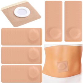 SmallCat 50 Pcs Disposable Castor Oil Pack Wraps, Self-Adhesive Belly Button Patches, Organic Cotton Castor Oil Patches for Abdomen Knees Feet- Skin Color