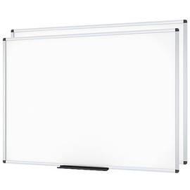 VIZ-PRO Pizarra blanca magntica grande de borrado en seco para pared, 96 x 48 pulgadas, paquete de 2, pizarra blanca enmarcada de aluminio de 8 x 4...