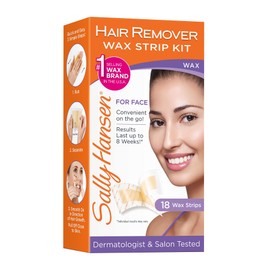 Sally Hansen Face Hair Removal Wax Strips Kit | At-Home Use 18 Count