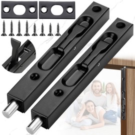 Srup Pack of 2 Door Bolt Brushed Sliding Bolt Bolt Lock 6 Inch Sliding Bolt Lock for French Doors, Composite Doors, Wooden Doors, Double Doors, Blind Doors, Screw