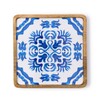 Two's Company Blue Tile Block Print Serving Trays, Set of