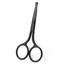 Round Tip Nose Hair Scissors Safety Eyebrow Scissors Small Professional Grooming Scissors for Hair, Eyelashes, Mustache, Nose, Eyebrow Trimmer for Women Men