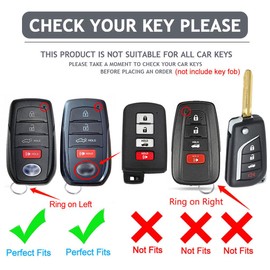 Montague Key Fob Cover for Toyota Crown Corolla Cross Grand Highlander Land Cruise Prius Sequoia Tundra Venza（B-Black